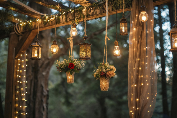 decoração escandinava em um casamento no inverno