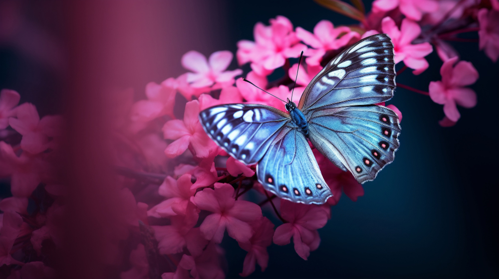 blue and purple butterfly
